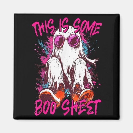 幽霊のボーシート リトロハロウィン 楽しい マグネット (正面)