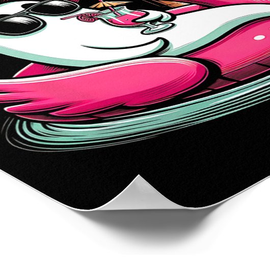 幽霊のライフブイのフラミンゴのプールの浮き夏 ポスター (角)