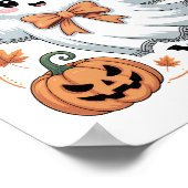 幽霊のレース模様のハロウィーン ポスター (角)