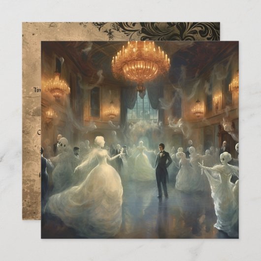 幽霊の仮面舞踏会社交ダンス 招待状 (正面/裏面)