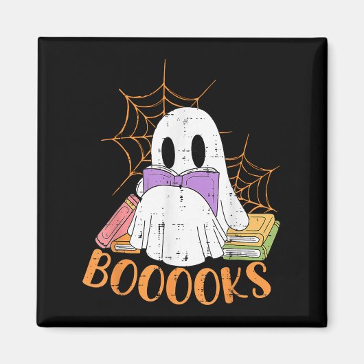 幽霊の先生の本の図書館の先生のハロウィンTシャツ マグネット (正面)
