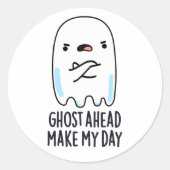 幽霊の先行メイクマイデーおもしろい幽霊パン ラウンドシール (正面)