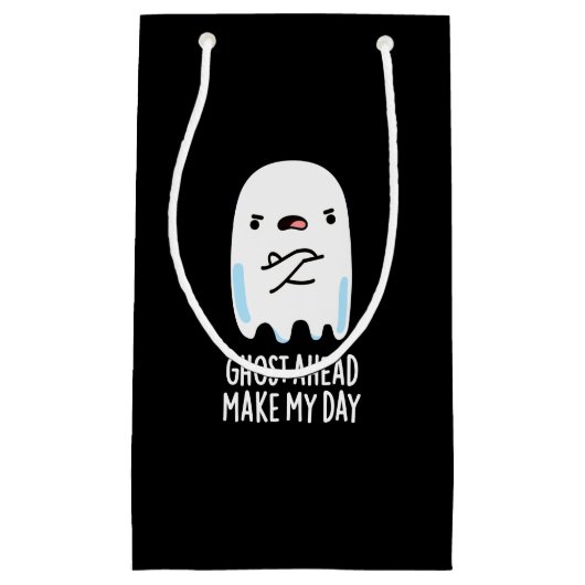 幽霊の先行メイクマイデーおもしろい幽霊プンダークBG スモールペーパーバッグ (正面)