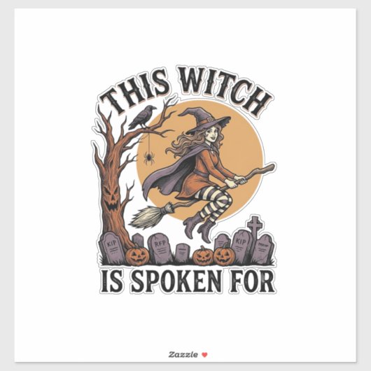 幽霊の出る墓地 ヴィンテージ風の文字 Funny Witch Tシャツ シール (シート)