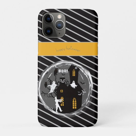 幽霊の出る屋敷とコウモリのハロウィーン ホラー Case-Mate iPhoneケース (裏)