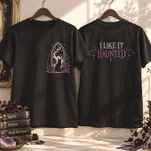 幽霊の出る黒猫 ゴシックデザイン Tシャツ