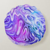 幽霊の囁き、霜降りのパステル： ラウンドクッション (裏面)