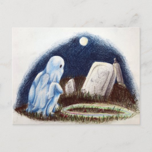 幽霊の墓石遊墓地のビー玉 ポストカード (正面)