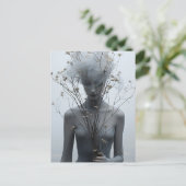 幽霊の女と白い花はがき ポストカード (スタンド正面)