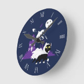 幽霊の子猫 ラウンド壁時計 (傾斜)