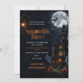 幽霊の家のオバケ ハロウィン スプーキー 招待状 (正面)