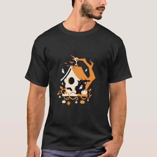 幽霊の巣箱 ゴースト ハロウィン Tシャツ (正面)