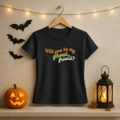 幽霊の恋人になってくれますか?面白いハロウィンのダジャレ Tシャツ