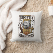 幽霊の挨拶Tシャツビンテージの彫刻ハロウィン クッション (ブランケット)