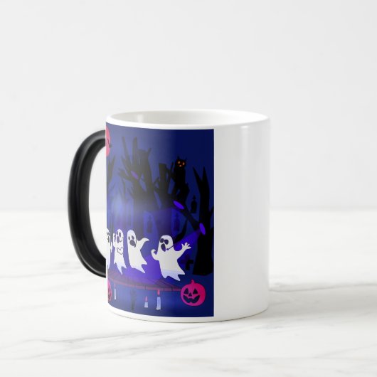 幽霊の歌のコンテスト幽霊のよく出るin森林墓地 モーフィングマグカップ (正面左)