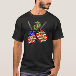 幽霊の狙撃兵のJarheadの米国旗のドッグタッグ Tシャツ
