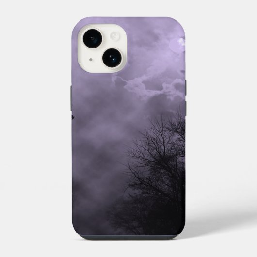 幽霊の空 紫色の霧 iPhone iPhoneケース (裏面)