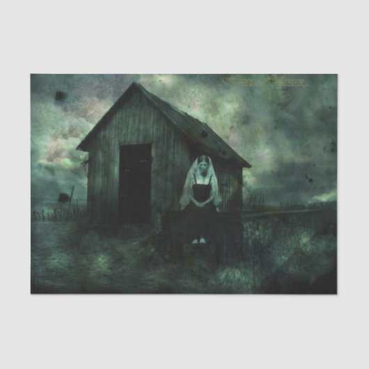 幽霊の花嫁のハロウィンの気色悪いティッシュペーパー 薄葉紙 (正面)