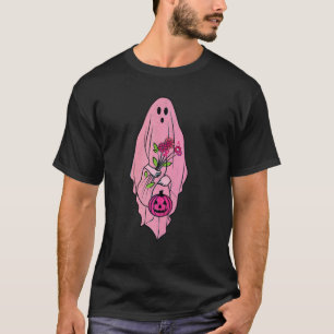 幽霊の花束 ピンクリボン 乳がん Tシャツ