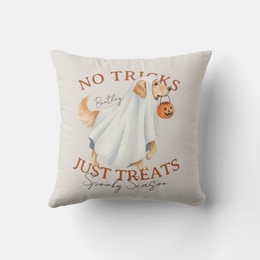 幽霊の衣装ドッグゴールデンレトリバーシーズン不気味 クッション (裏面)