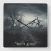 幽霊の跡 スクエア壁時計 (正面)