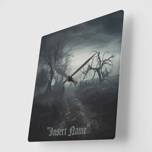 幽霊の跡 スクエア壁時計 (傾斜)