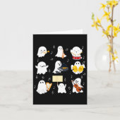 幽霊の遊ミュージカル楽器ハロウィーン音楽 カード (黄色い花)