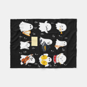 幽霊の遊ミュージカル楽器ハロウィーン音楽 フリースブランケット (正面(横))
