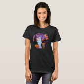 幽霊の霊 - ハロウィーンの恐怖の夜のシーン Tシャツ (正面フル)