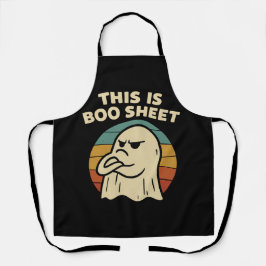 幽霊の面白いデザイン "This Is Boo Sheet" レトロハロウィン エプロン