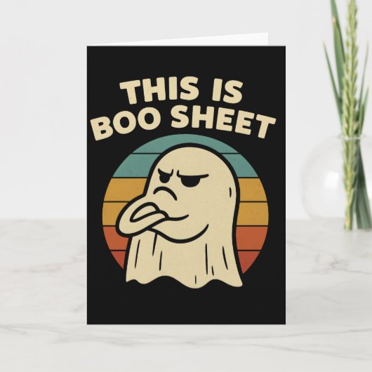 幽霊の面白いデザイン "This Is Boo Sheet" レトロハロウィン カード (正面)