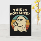 幽霊の面白いデザイン "This Is Boo Sheet" レトロハロウィン カード (黄色い花)