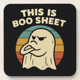 幽霊の面白いデザイン "This Is Boo Sheet" レトロハロウィン コースター