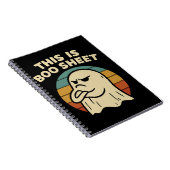幽霊の面白いデザイン "This Is Boo Sheet" レトロハロウィン ノートブック (右側)