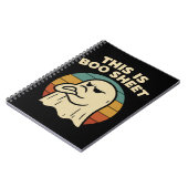 幽霊の面白いデザイン "This Is Boo Sheet" レトロハロウィン ノートブック (左側)