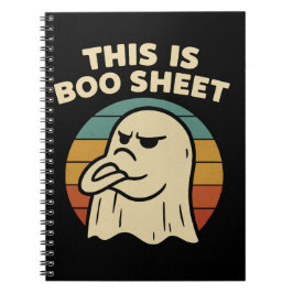 幽霊の面白いデザイン "This Is Boo Sheet" レトロハロウィン ノートブック