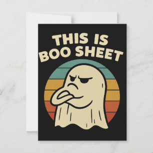 幽霊の面白いデザイン "This Is Boo Sheet" レトロハロウィン ポストカード