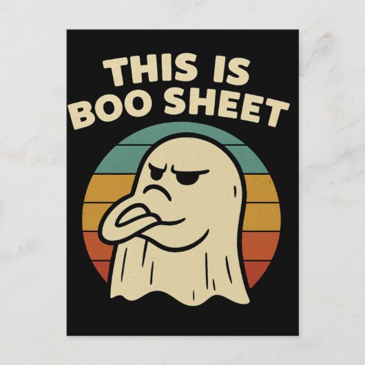 幽霊の面白いデザイン "This Is Boo Sheet" レトロハロウィン ポストカード (正面)
