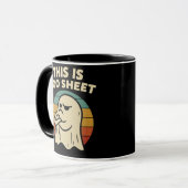 幽霊の面白いデザイン "This Is Boo Sheet" レトロハロウィン マグカップ (正面左)