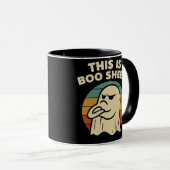 幽霊の面白いデザイン "This Is Boo Sheet" レトロハロウィン マグカップ (正面右)