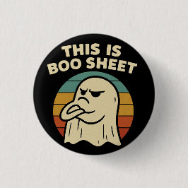 幽霊の面白いデザイン "This Is Boo Sheet" レトロハロウィン 缶バッジ
