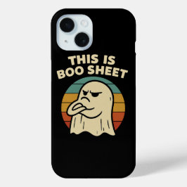 幽霊の面白いデザイン "This Is Boo Sheet" レトロハロウィン iPhone 15ケース