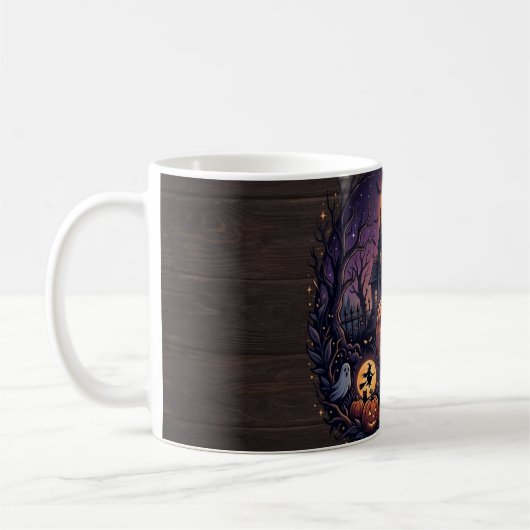 幽霊の館のハロウィンマグカップ コーヒーマグカップ (左)