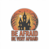 幽霊の館、怖がってヴィンテージハロウィンデザイン_1 シール (正面)