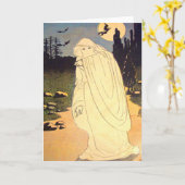 幽霊の魔法使いのこうもりの月の精神 カード (黄色い花)