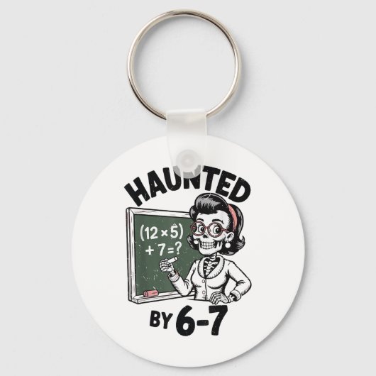 幽霊の67スケルトン数学教師ハロウィンコスチューム キーホルダー (正面)