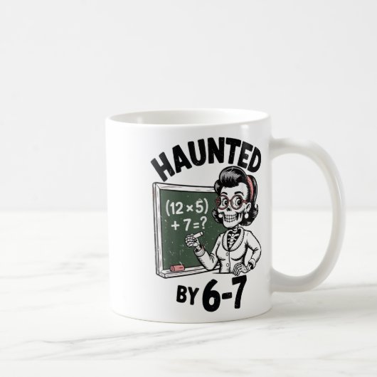 幽霊の67スケルトン数学教師ハロウィンコスチューム コーヒーマグカップ (右)