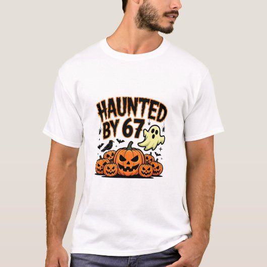 幽霊の67ミーム 六七 ゆかいなインターネットジョーク Tシャツ (正面)