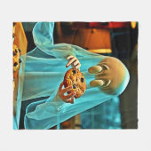 幽霊のCookieに対する欲求 フリースブランケット (正面(横))
