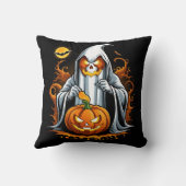 幽霊はハロウィーンのカボチャをプリップ！ クッション (裏面)